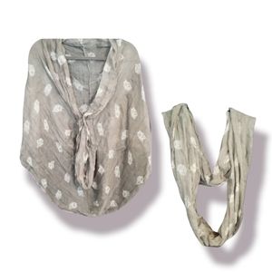 Ladies Grey & White Owl scarf